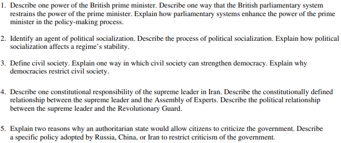 AP比较政府与政治考试大纲及真题讲解 AP比较政府与政治考试大纲及真题讲解